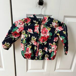 Baby Gap Floral Raincoat - Navy and Pink